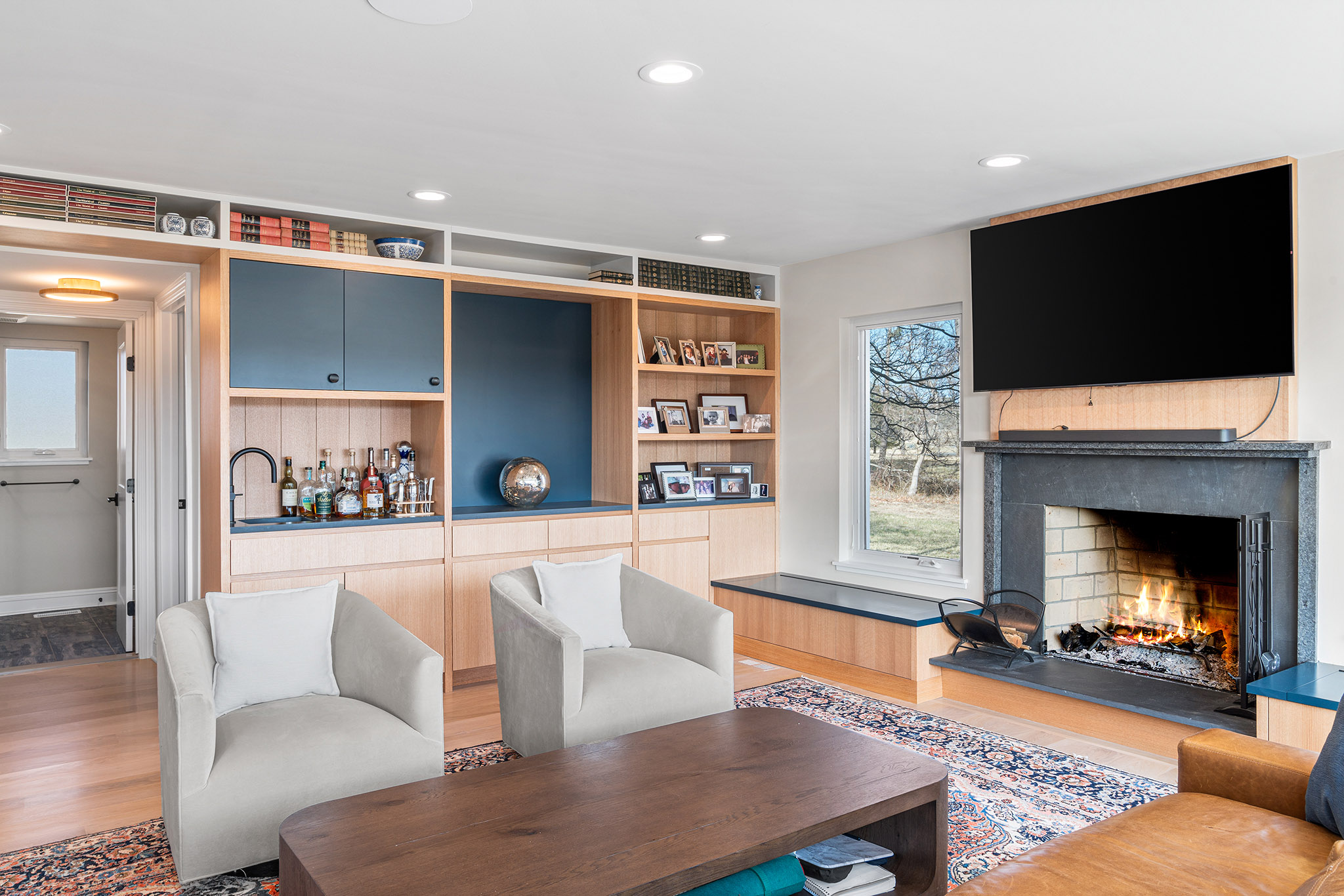 Domers Construction - First Floor Guestroom, Bathroom, Den, Living Room and Stairs