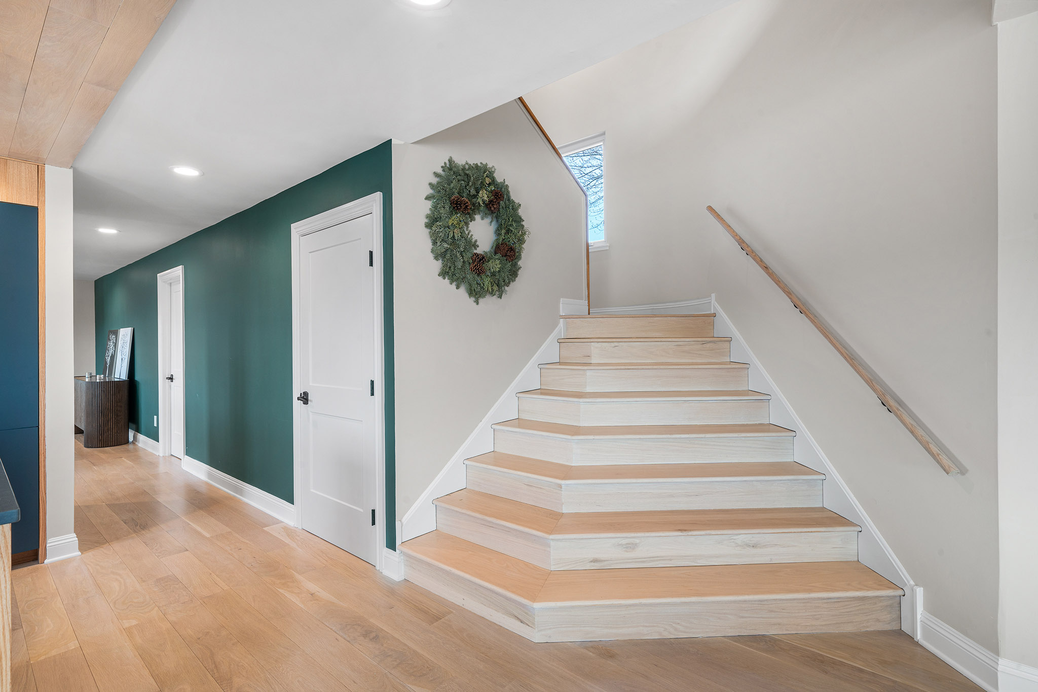 Domers Construction - First Floor Guestroom, Bathroom, Den, Living Room and Stairs